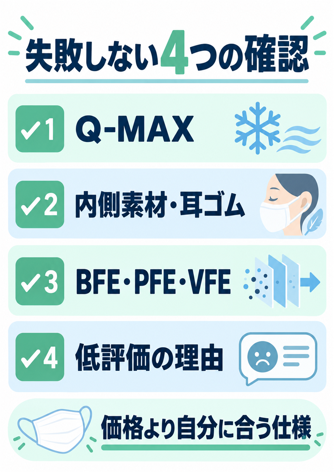 冷感不織布マスクで失敗しない4つの確認点