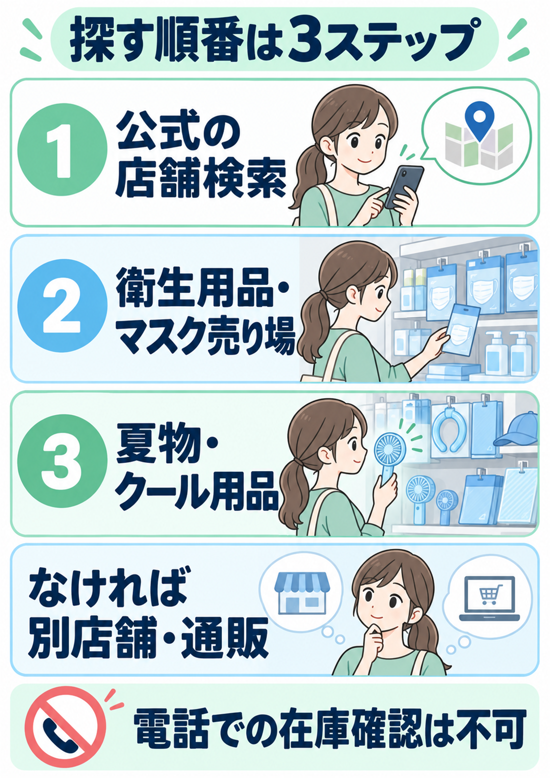 セリアの冷感不織布マスクを探す3ステップ